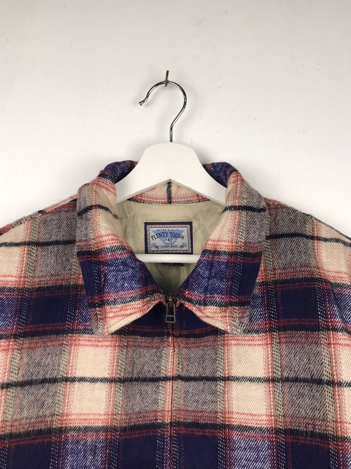 Japanese Brand × Vintage Plenty Tough Checkered wool Full zipper jacket Size US M / EU 48-50 / 2 - 3 Thumbnail
