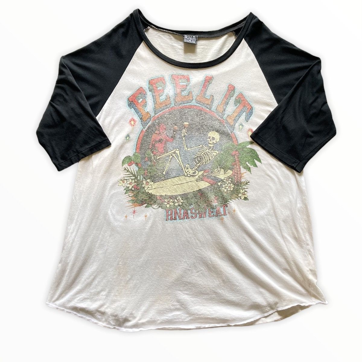 Hysteric Glamour 🇯🇵 RNA SWEAT BY RNA INC SKELETON RAGLAN TSHIRT Size US M / EU 48-50 / 2 - 1 Thumbnail