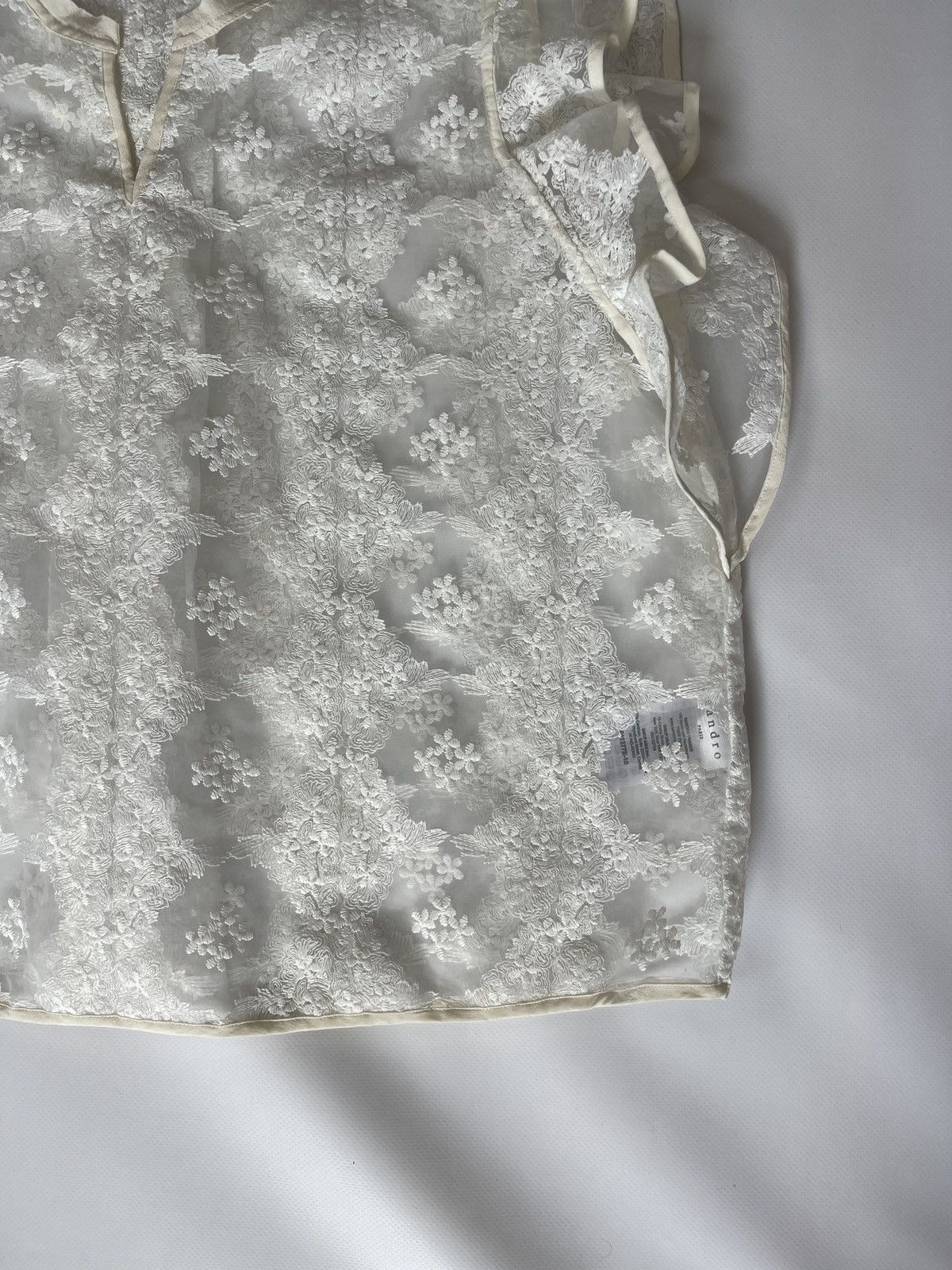 Sandro Sandro Paris white silk bias collar blouse shirt Size M / US 6-8 / IT 42-44 - 7 Thumbnail