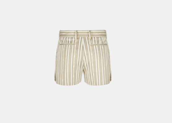 Dior White and Beige Technical Cotton Striped Shorts Size US 32 / EU 48 - 3 Thumbnail