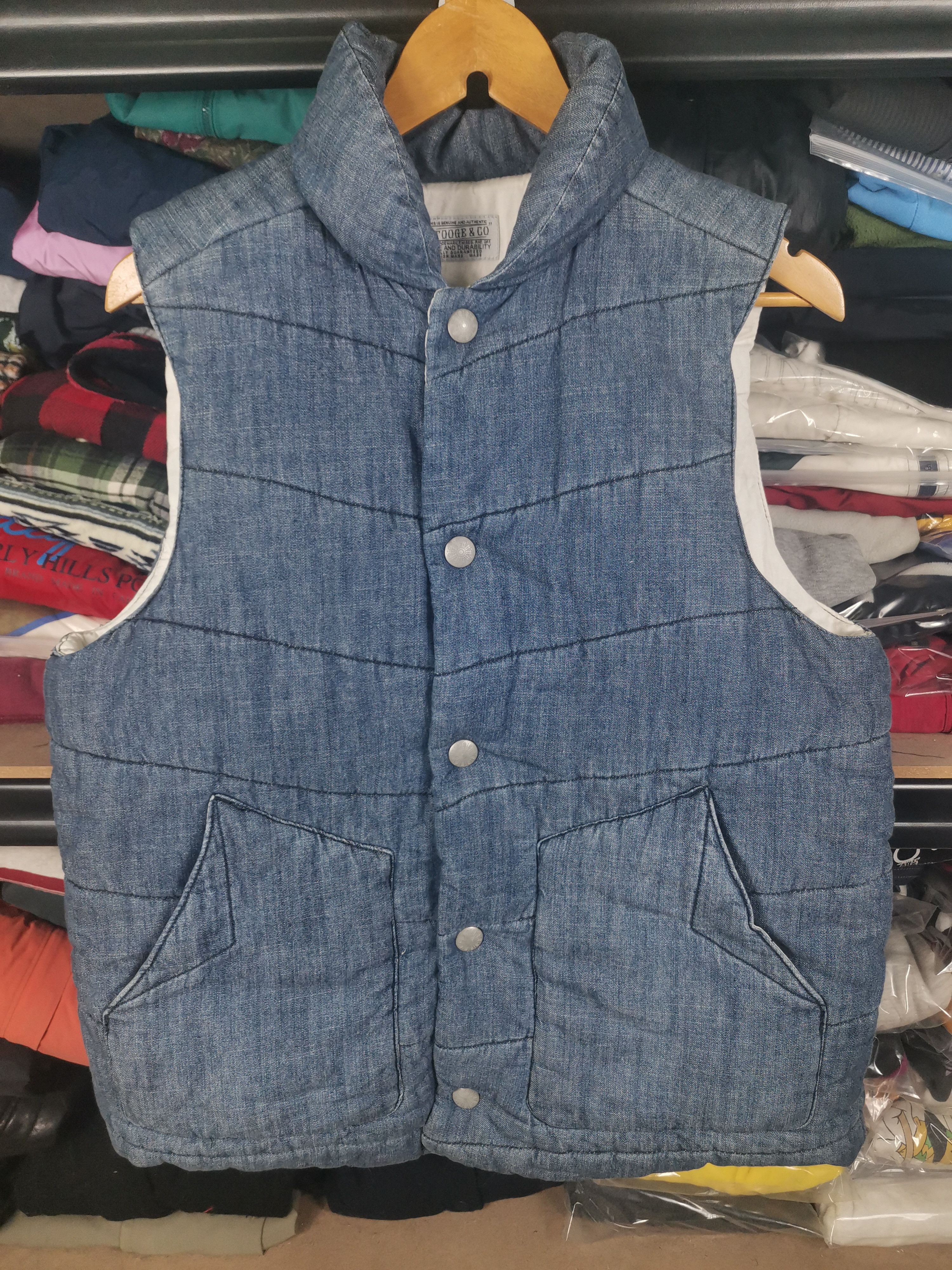 Japanese Brand Vintage Japanese Brand Denim Puffer Vest | Grailed