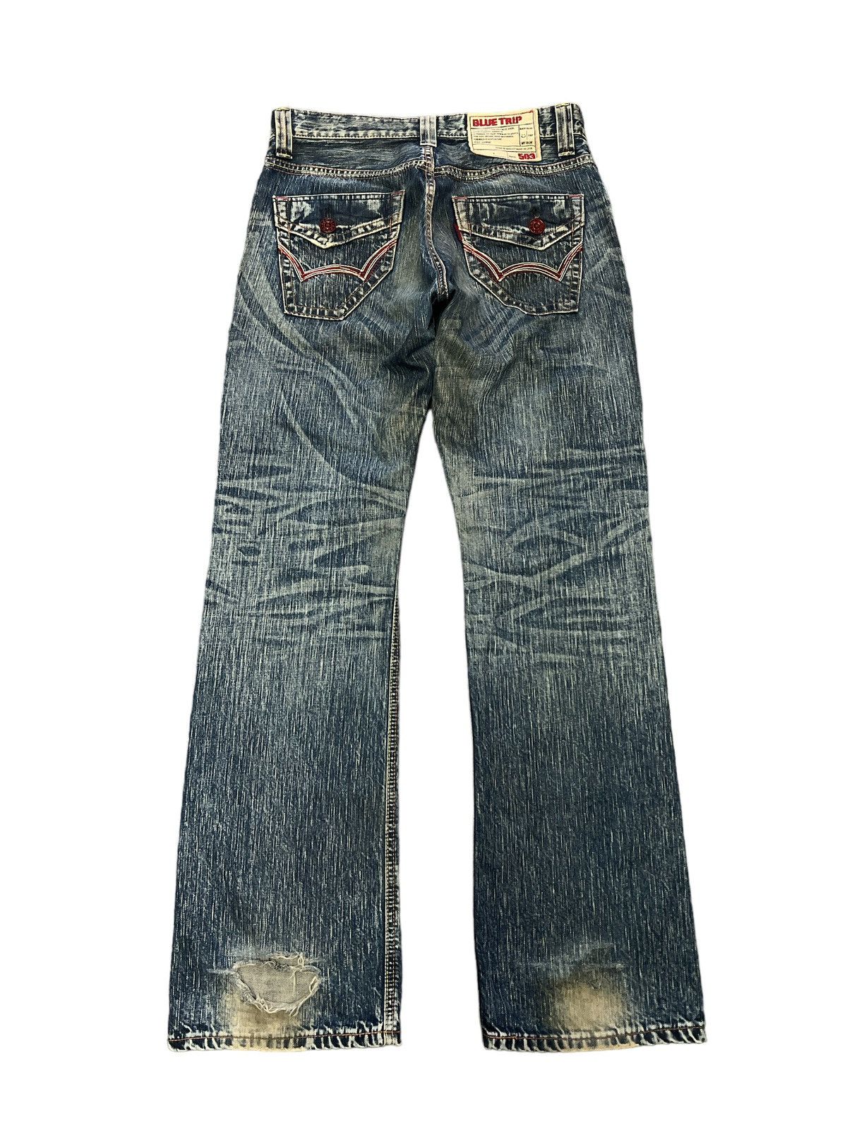 Vintage FLARED💥EDWIN 503 DISTRESSED DENIM PANT Size US 31 - 6 Thumbnail