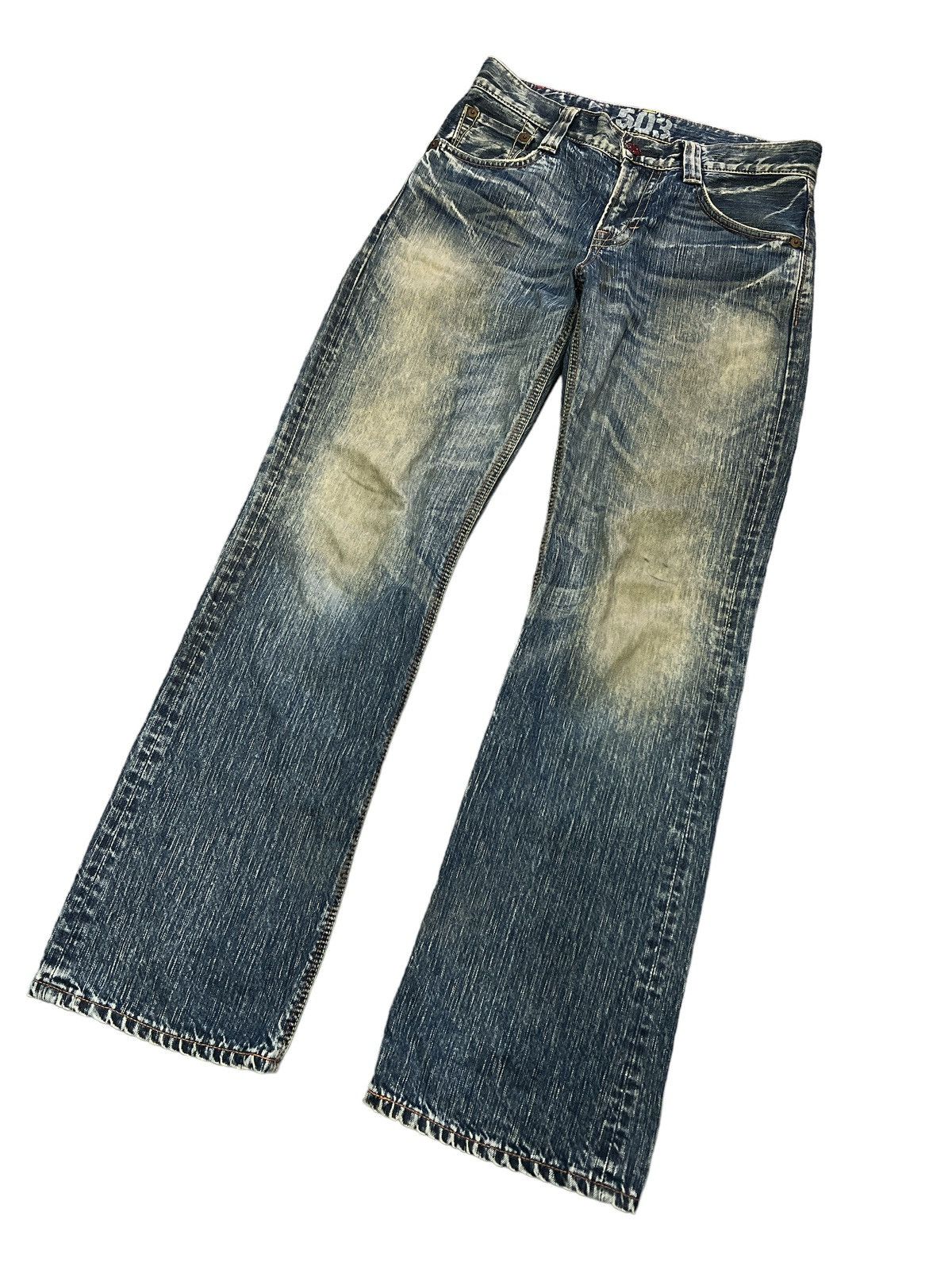 Vintage FLARED💥EDWIN 503 DISTRESSED DENIM PANT Size US 31 - 5 Thumbnail