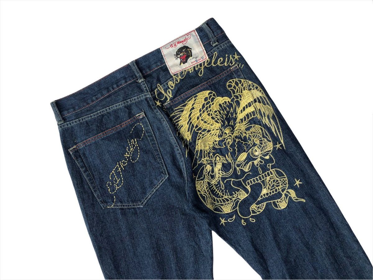 Christian Audigier Ed hardy Tattoo Embroidery Tiger Skull Jeans Size US 36 / EU 52 - 1 Thumbnail