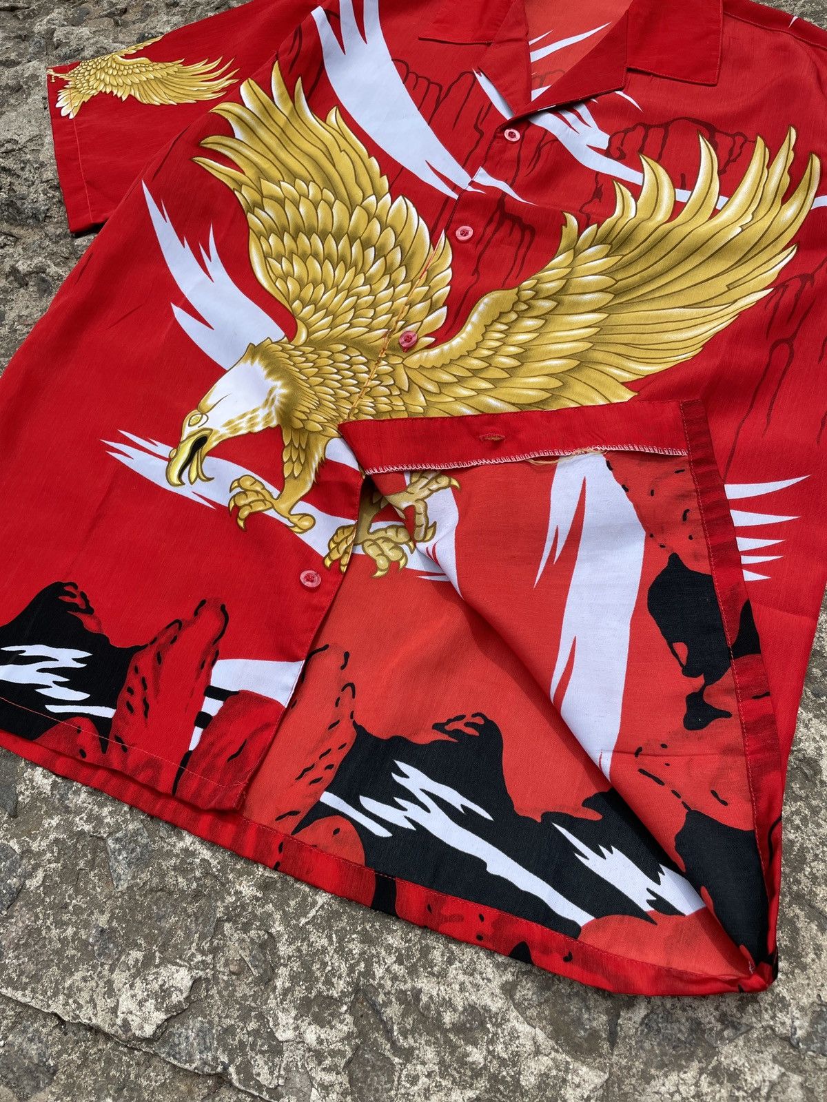 Vintage Vintage 00s Fuhua Gold Eagle Crazy Shirt Size US S / EU 44-46 / 1 - 4 Thumbnail