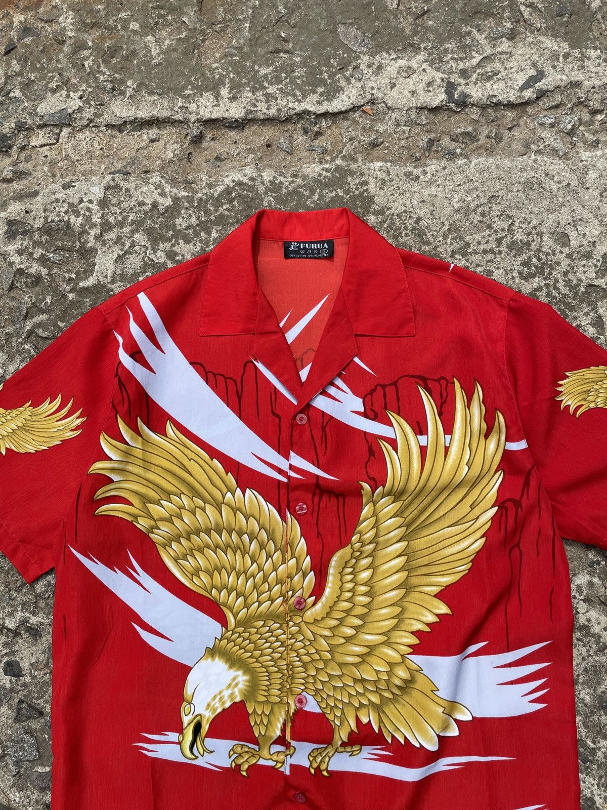 Vintage Vintage 00s Fuhua Gold Eagle Crazy Shirt Size US S / EU 44-46 / 1 - 2 Thumbnail