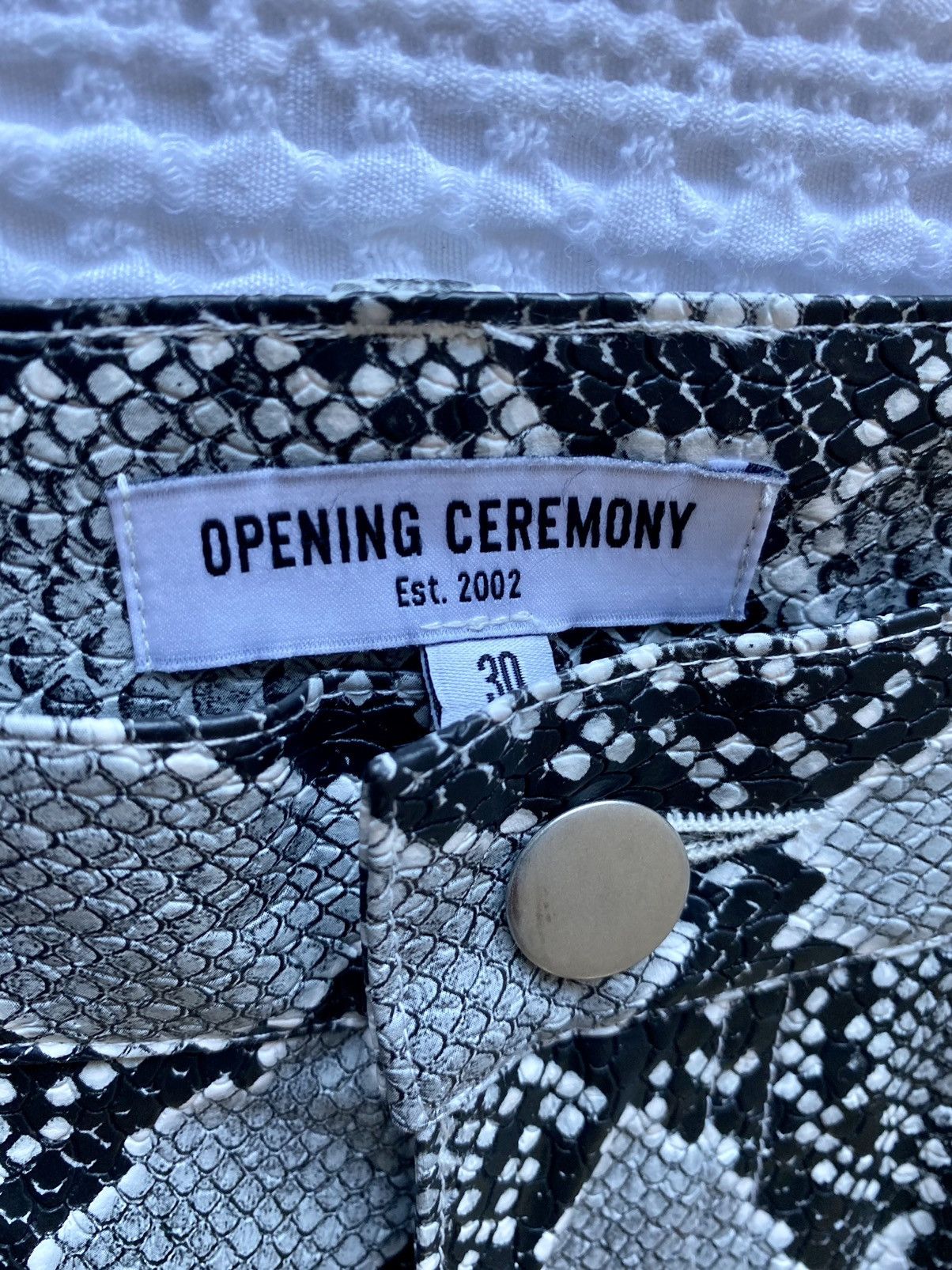 Opening Ceremony Men's Gray Faux-snakeskin pants Size US 30 / EU 46 - 3 Thumbnail