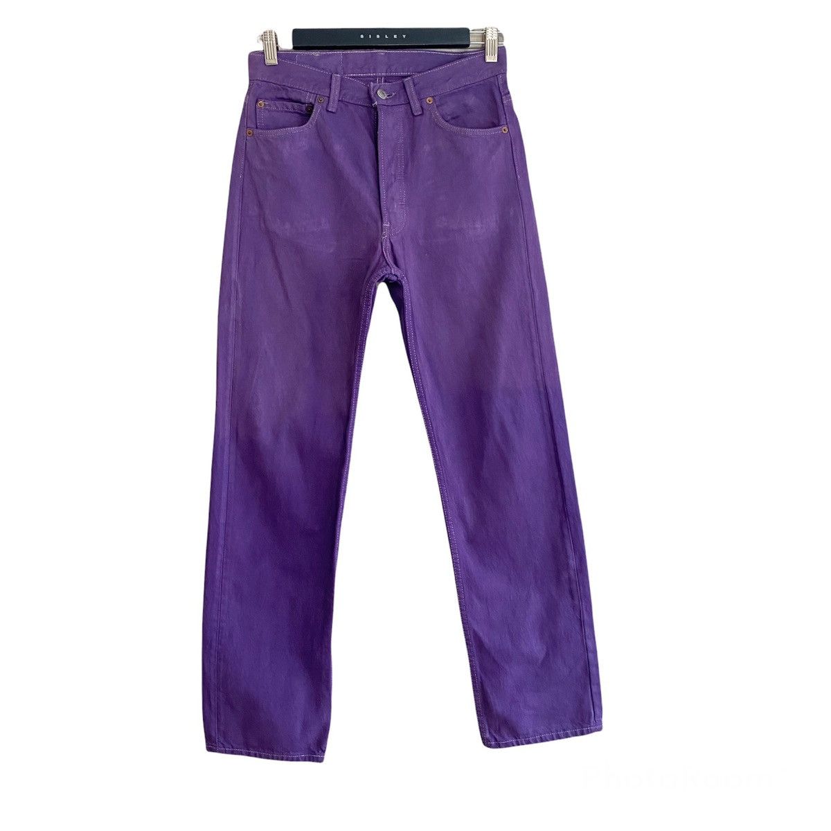 image of Distressed Denim x Levis Vintage 90's Levis 501 Purple Colour Jeans Distressed 29X29, Men's