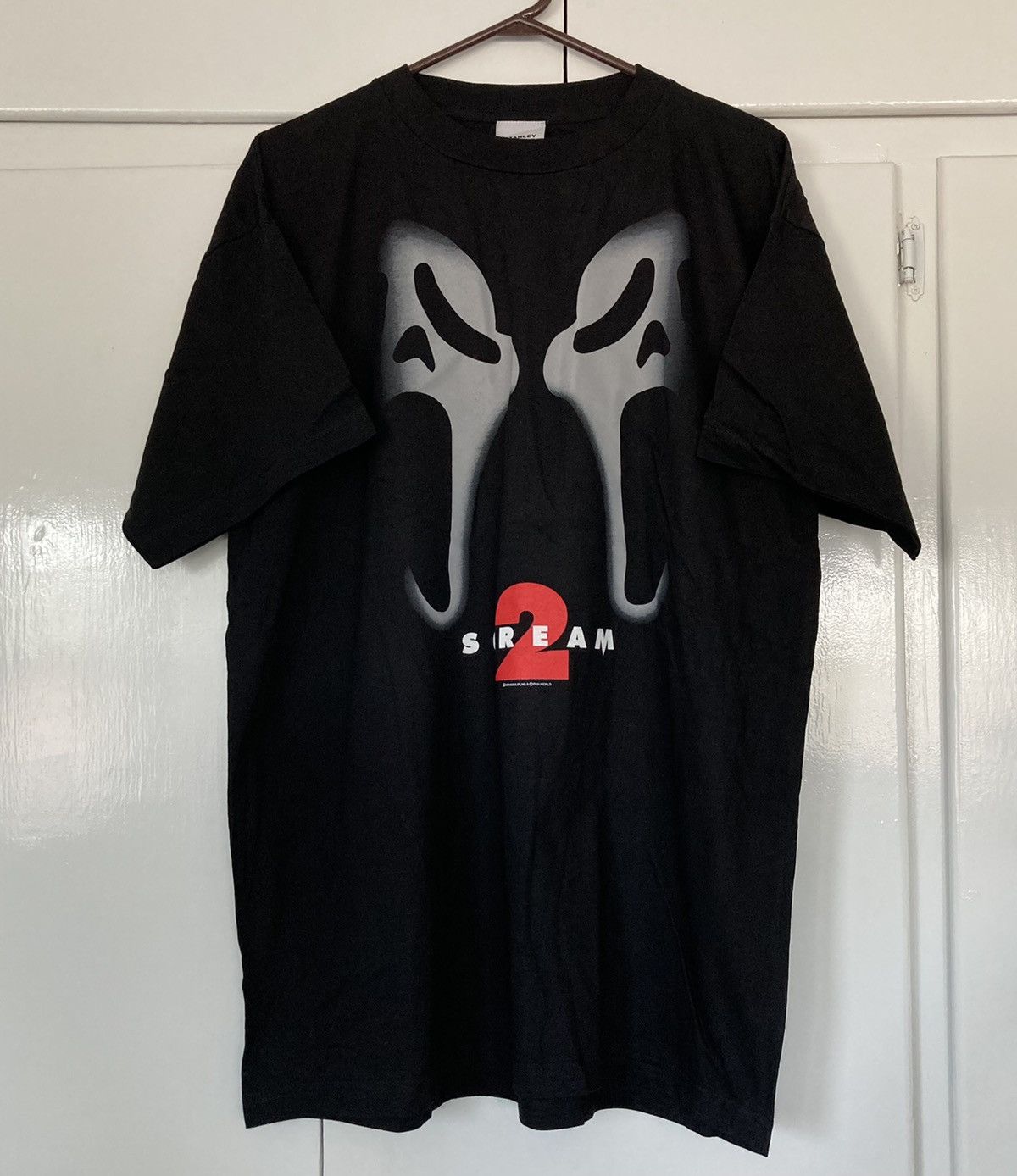 image of Scream 2 Movie T Shirt Vintage 90's Ghostface Desantis Horror in Black, Men's (Size XL)