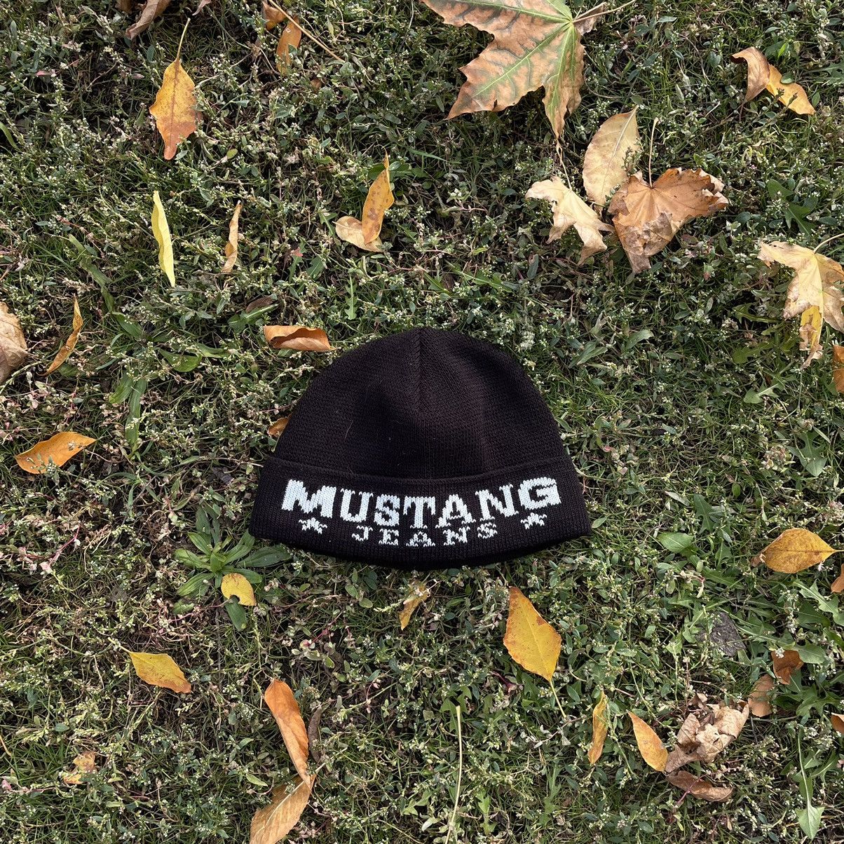 Vintage Vintage 90s Mustang Beanie Streetwear Grunge Black Baggy OS Size ONE SIZE - 1 Thumbnail