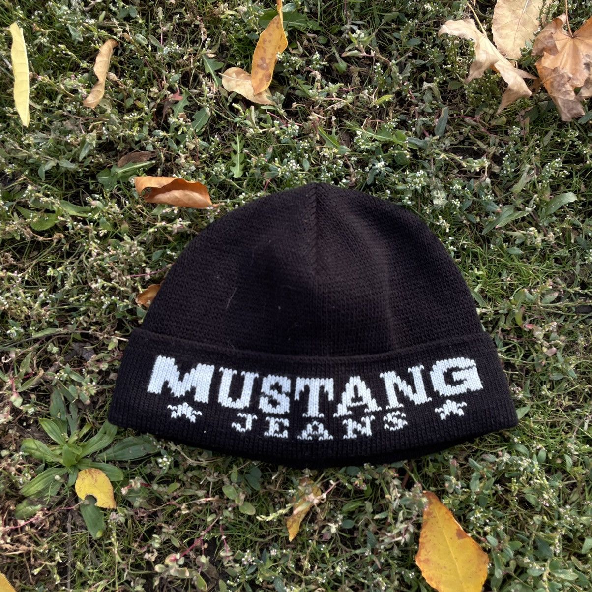 Vintage Vintage 90s Mustang Beanie Streetwear Grunge Black Baggy OS Size ONE SIZE - 2 Thumbnail