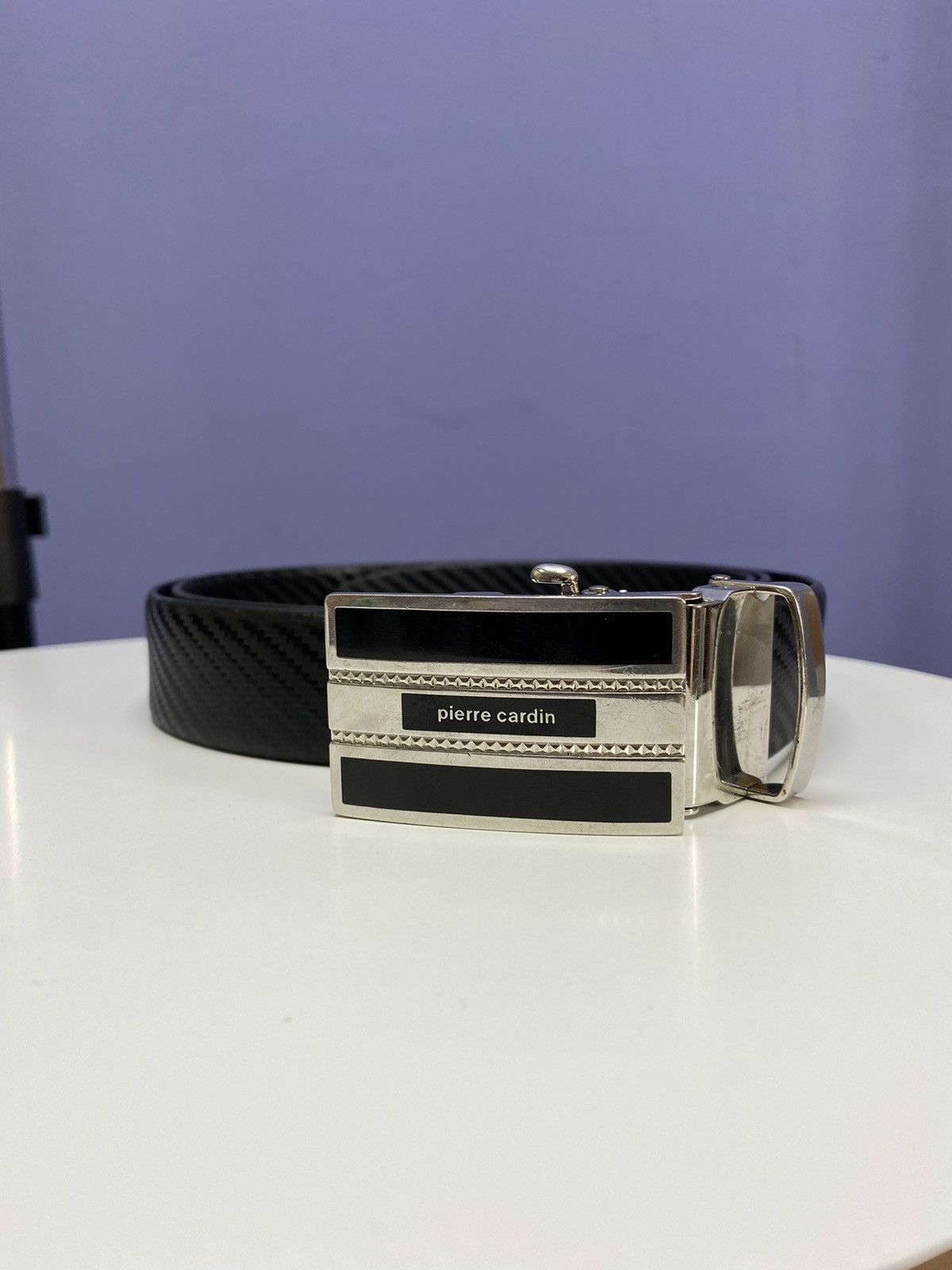 Pierre Cardin Pierre Cardin Black Leather Belt Buckle Logo Size ONE SIZE - 1 Thumbnail