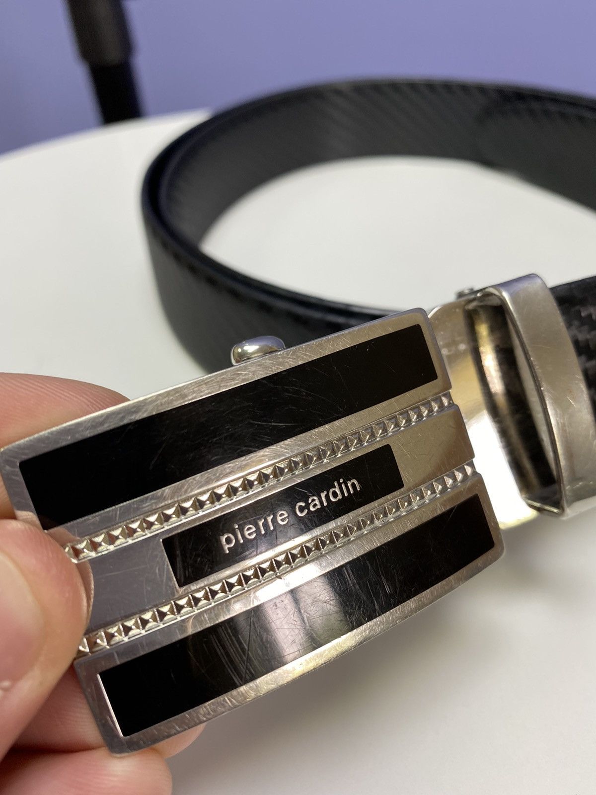 Pierre Cardin Pierre Cardin Black Leather Belt Buckle Logo Size ONE SIZE - 5 Thumbnail