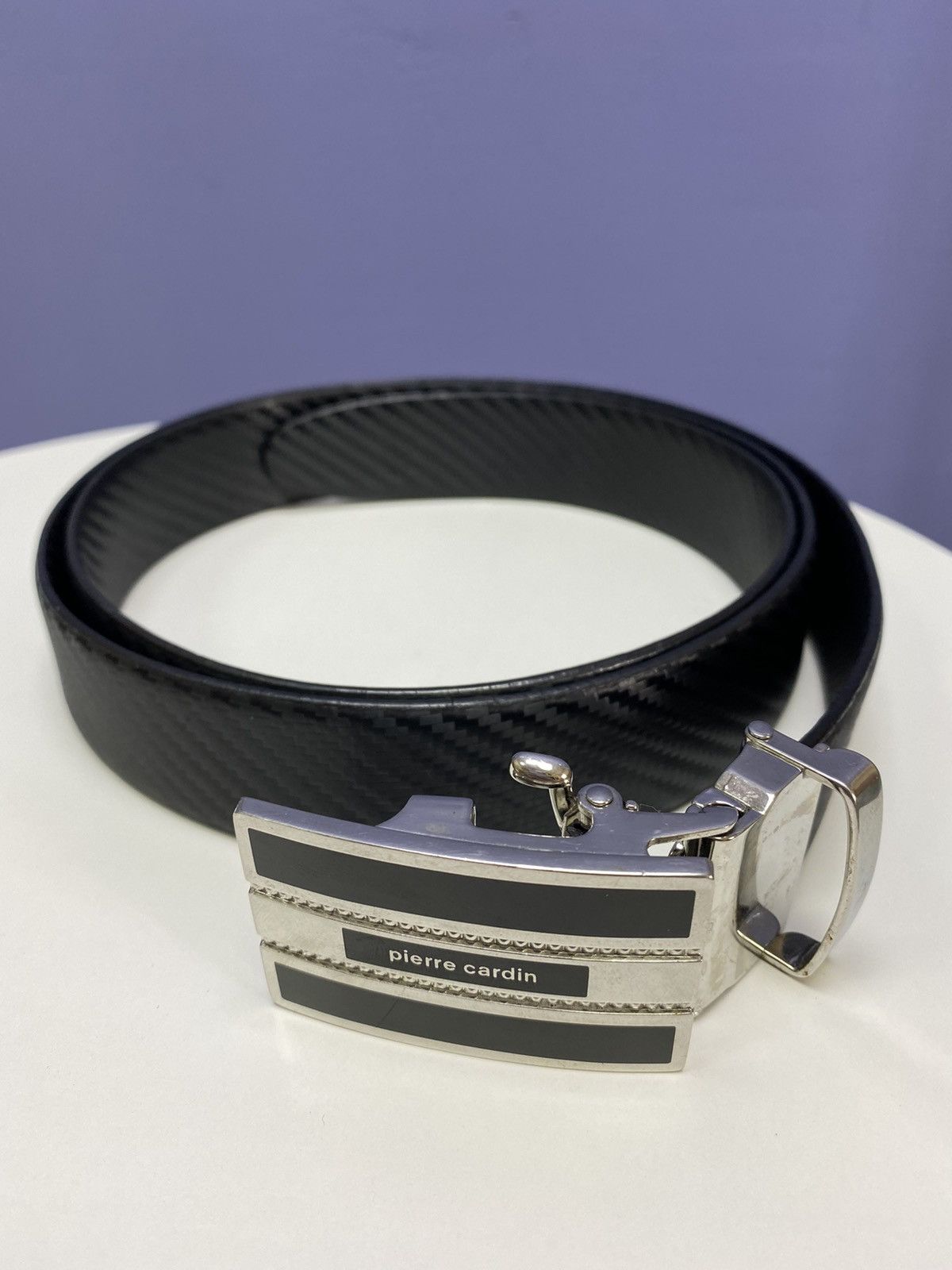 Pierre Cardin Pierre Cardin Black Leather Belt Buckle Logo Size ONE SIZE - 2 Thumbnail