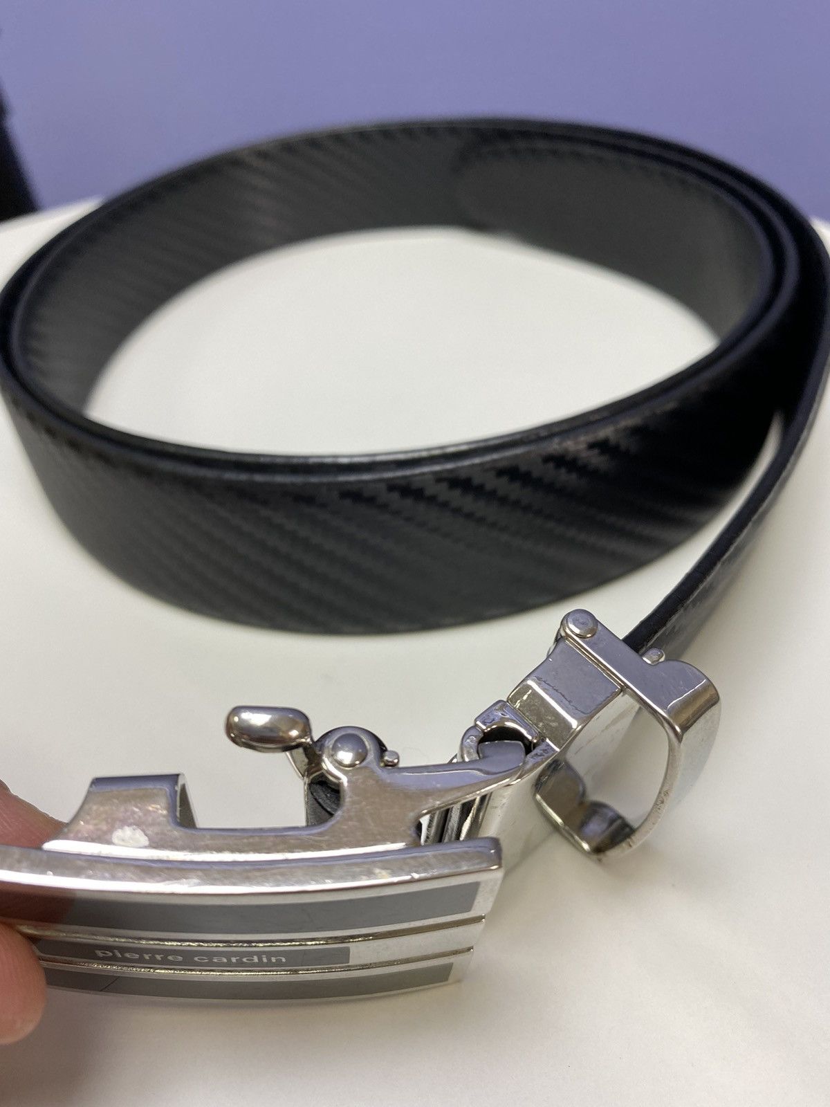 Pierre Cardin Pierre Cardin Black Leather Belt Buckle Logo Size ONE SIZE - 4 Thumbnail
