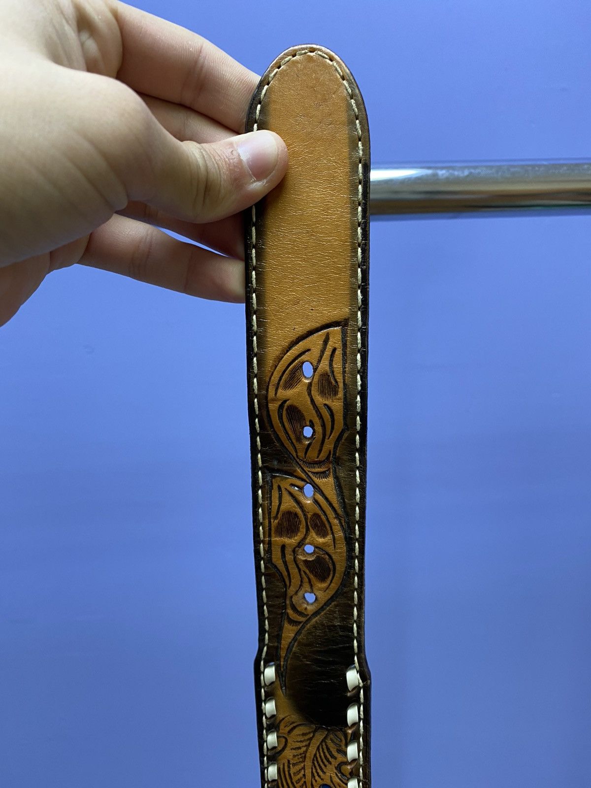 Other Vintage 1984 Texas Buckle Lather Brown Belt Size 32 - 13 Thumbnail