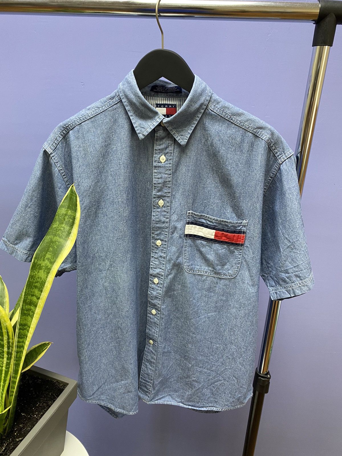 Tommy Hilfiger Vintage Tommy Jeans Denim Short Sleeve Shirt Size US M / EU 48-50 / 2 - 4 Thumbnail