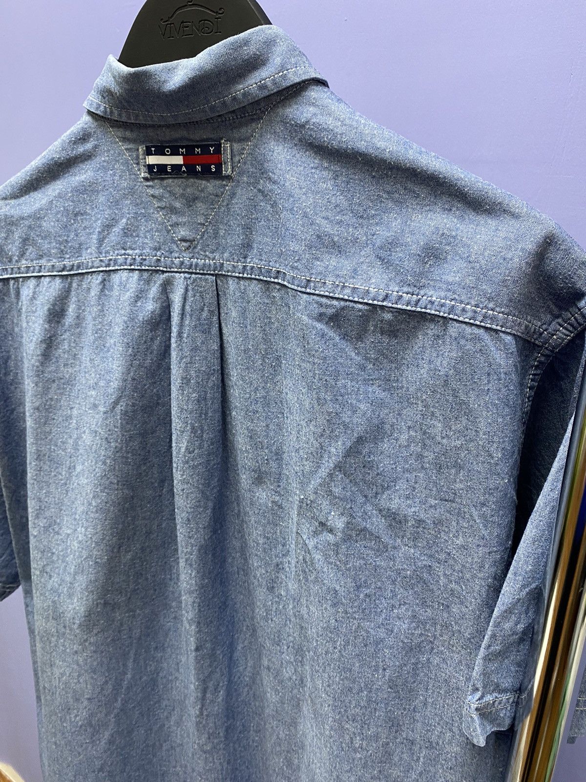 Tommy Hilfiger Vintage Tommy Jeans Denim Short Sleeve Shirt Size US M / EU 48-50 / 2 - 15 Thumbnail