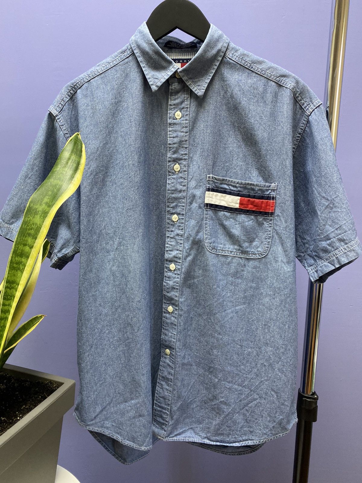 Tommy Hilfiger Vintage Tommy Jeans Denim Short Sleeve Shirt Size US M / EU 48-50 / 2 - 6 Thumbnail