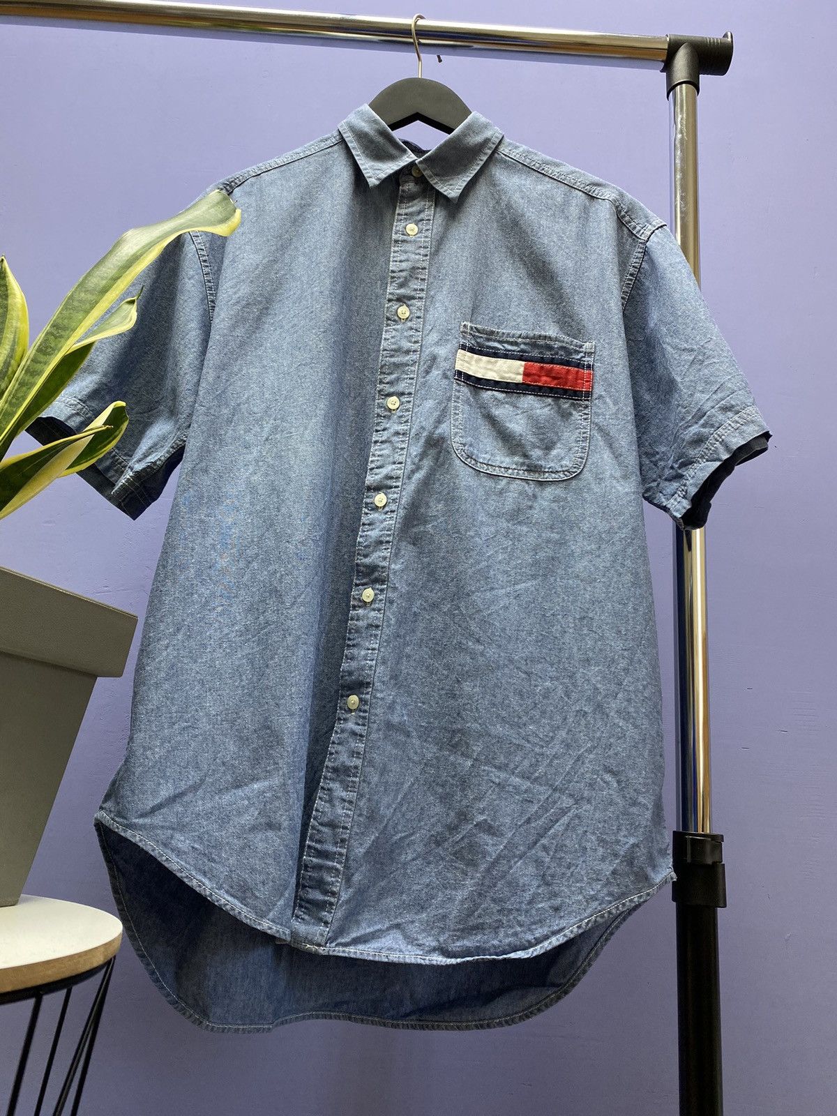 Tommy Hilfiger Vintage Tommy Jeans Denim Short Sleeve Shirt Size US M / EU 48-50 / 2 - 5 Thumbnail