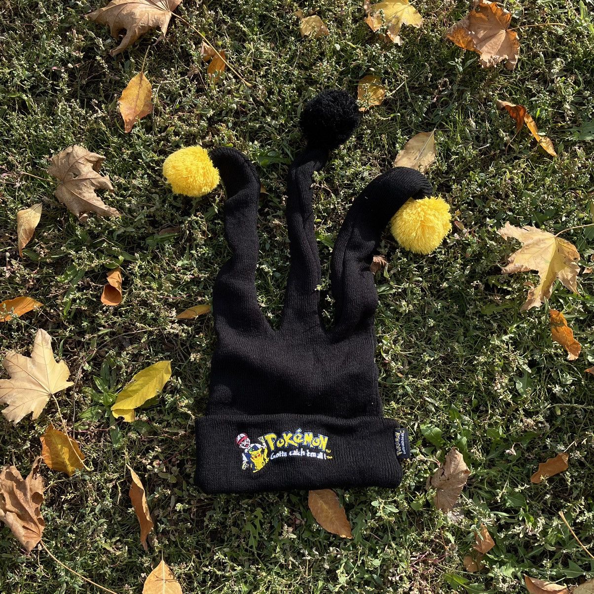 Vintage Vintage 90s Pokemon Graphic Beanie Black Streetwear Goth OS Size ONE SIZE - 1 Thumbnail