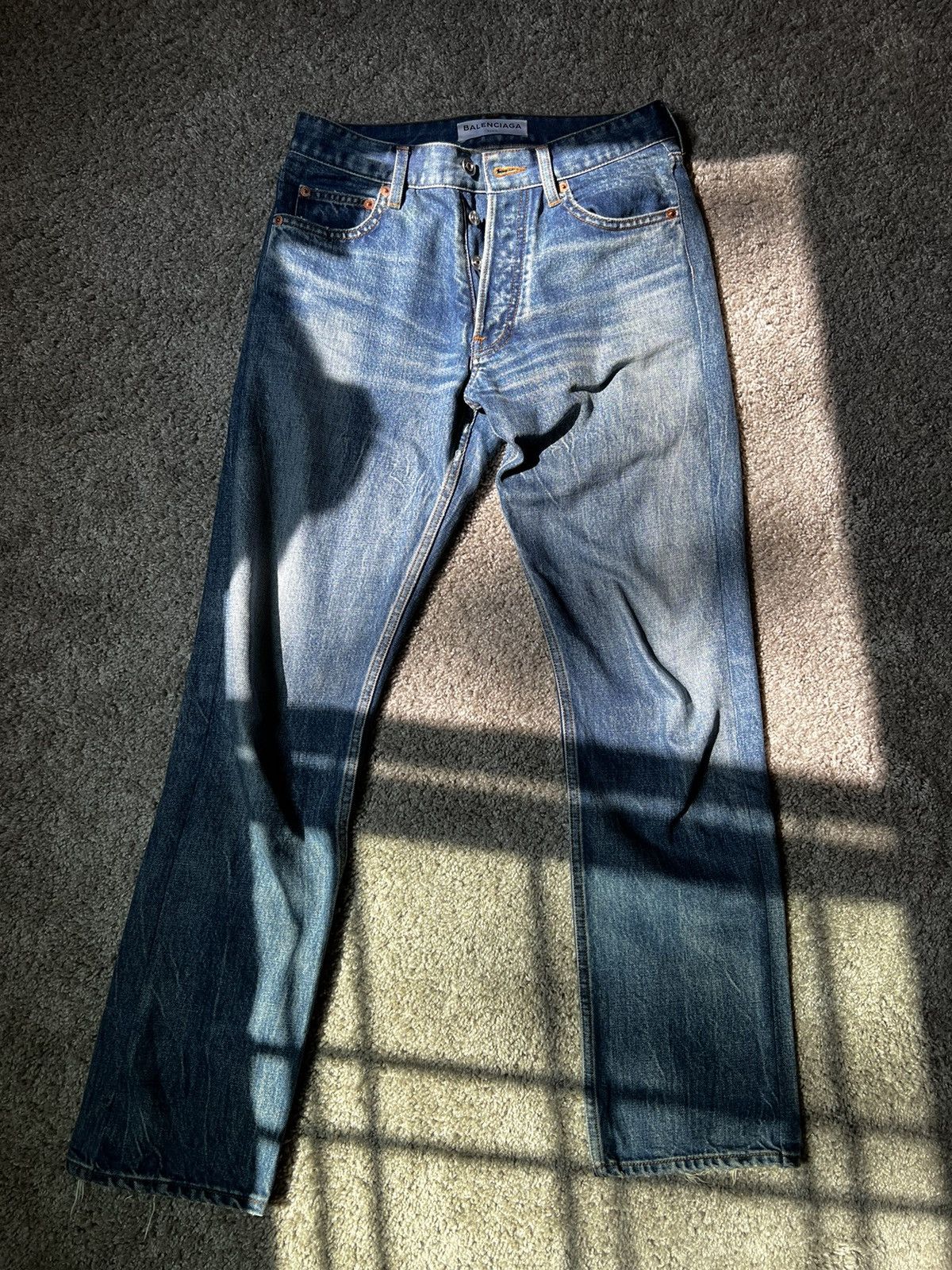 image of Balenciaga Fw17 Archetype Indigo Denim in Indigo Blue, Women's (Size 26)