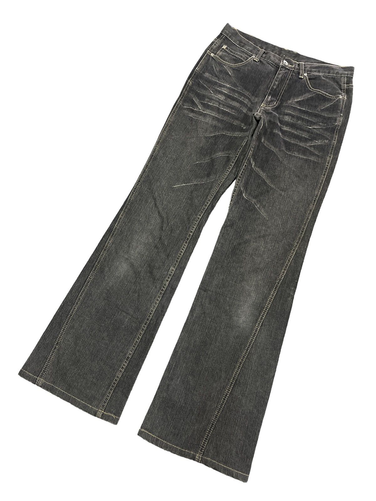 Japanese Brand × Vintage FLARED 💥ASM TWISTED DISTRESSED DENIM PANT Size US 29 - 5 Thumbnail