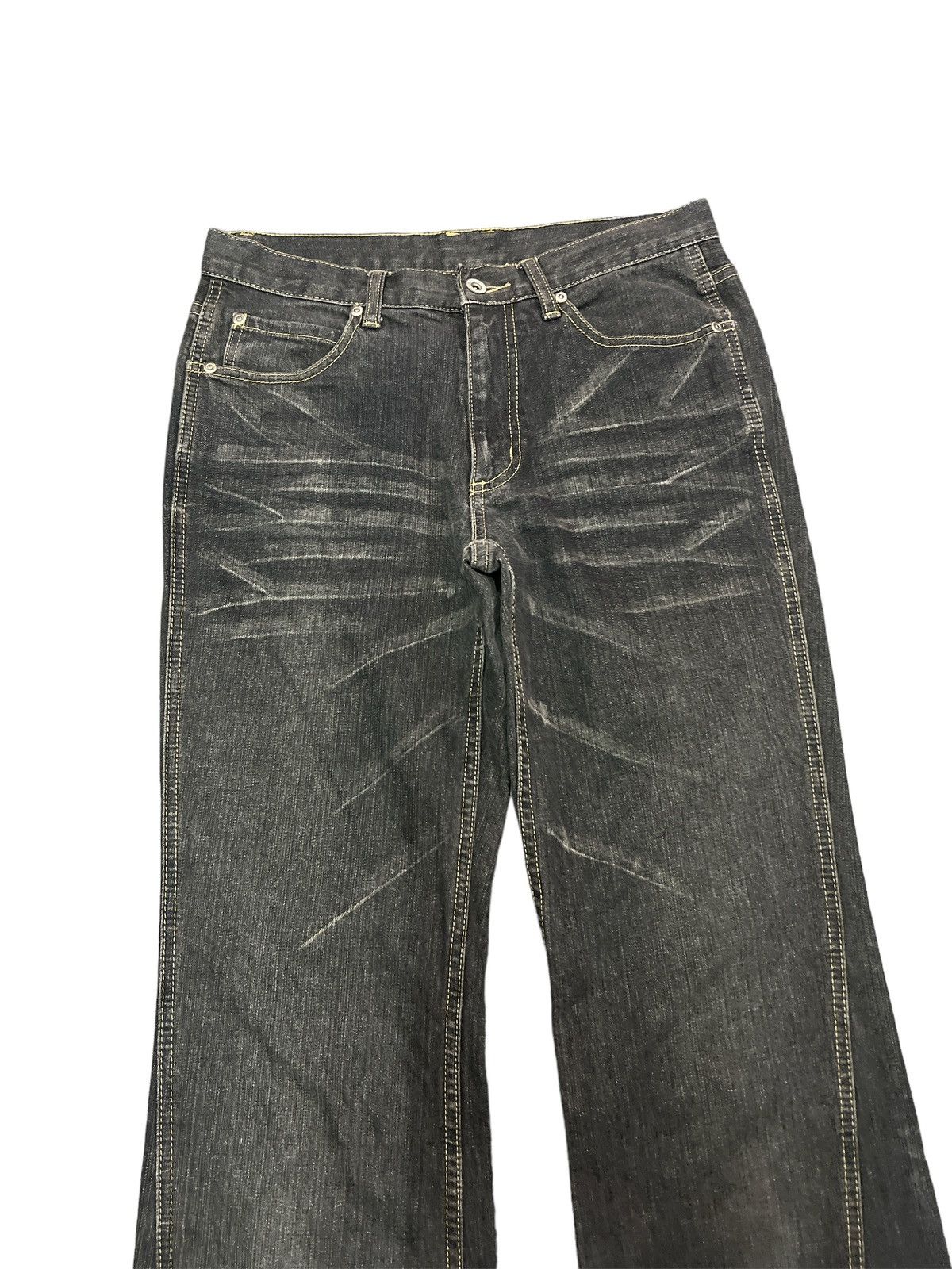 Japanese Brand × Vintage FLARED 💥ASM TWISTED DISTRESSED DENIM PANT Size US 29 - 3 Thumbnail