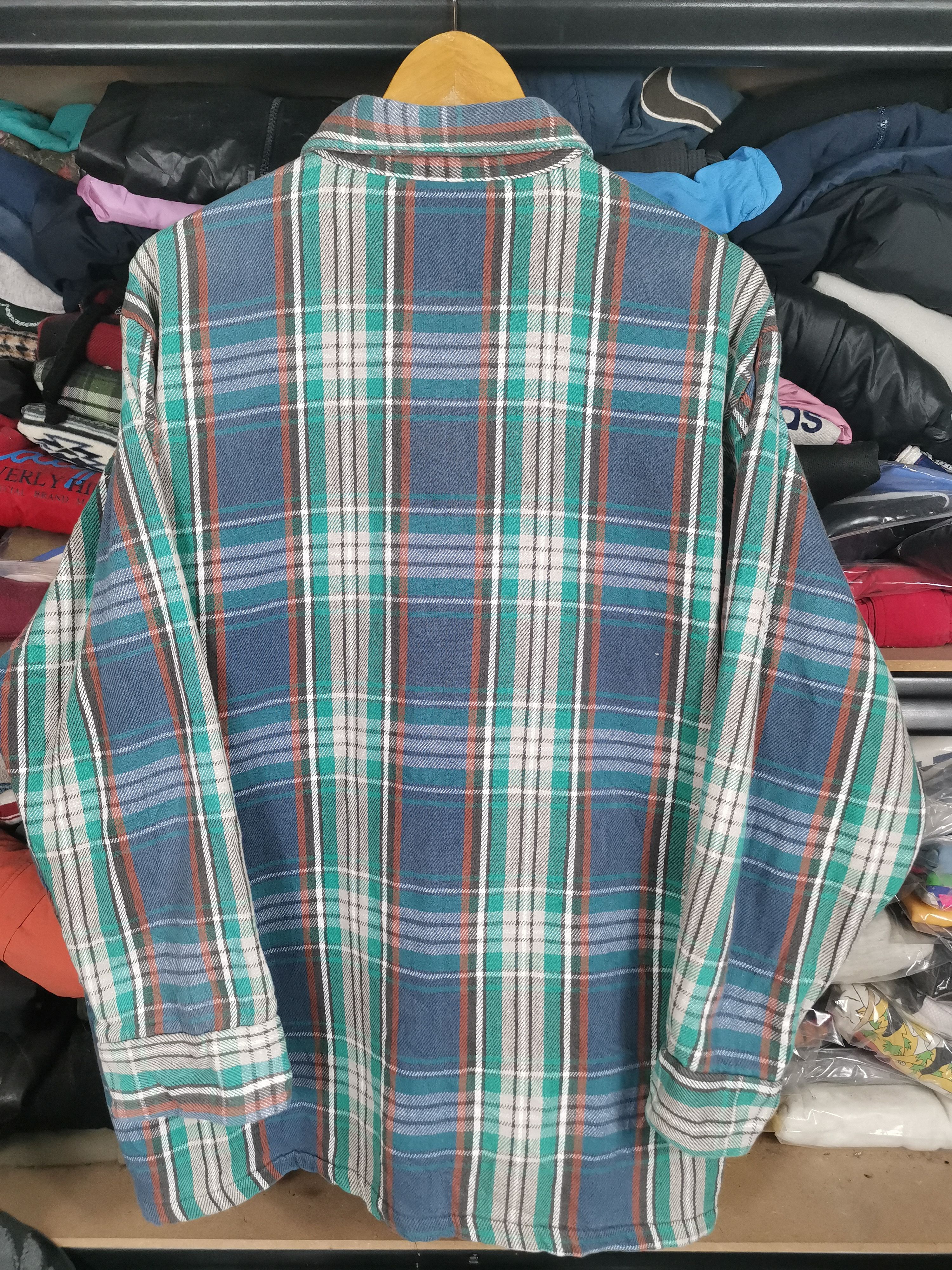 Japanese Brand Vintage Five Brother Plai Flannel Shirt Jacket Size US XL / EU 56 / 4 - 4 Thumbnail