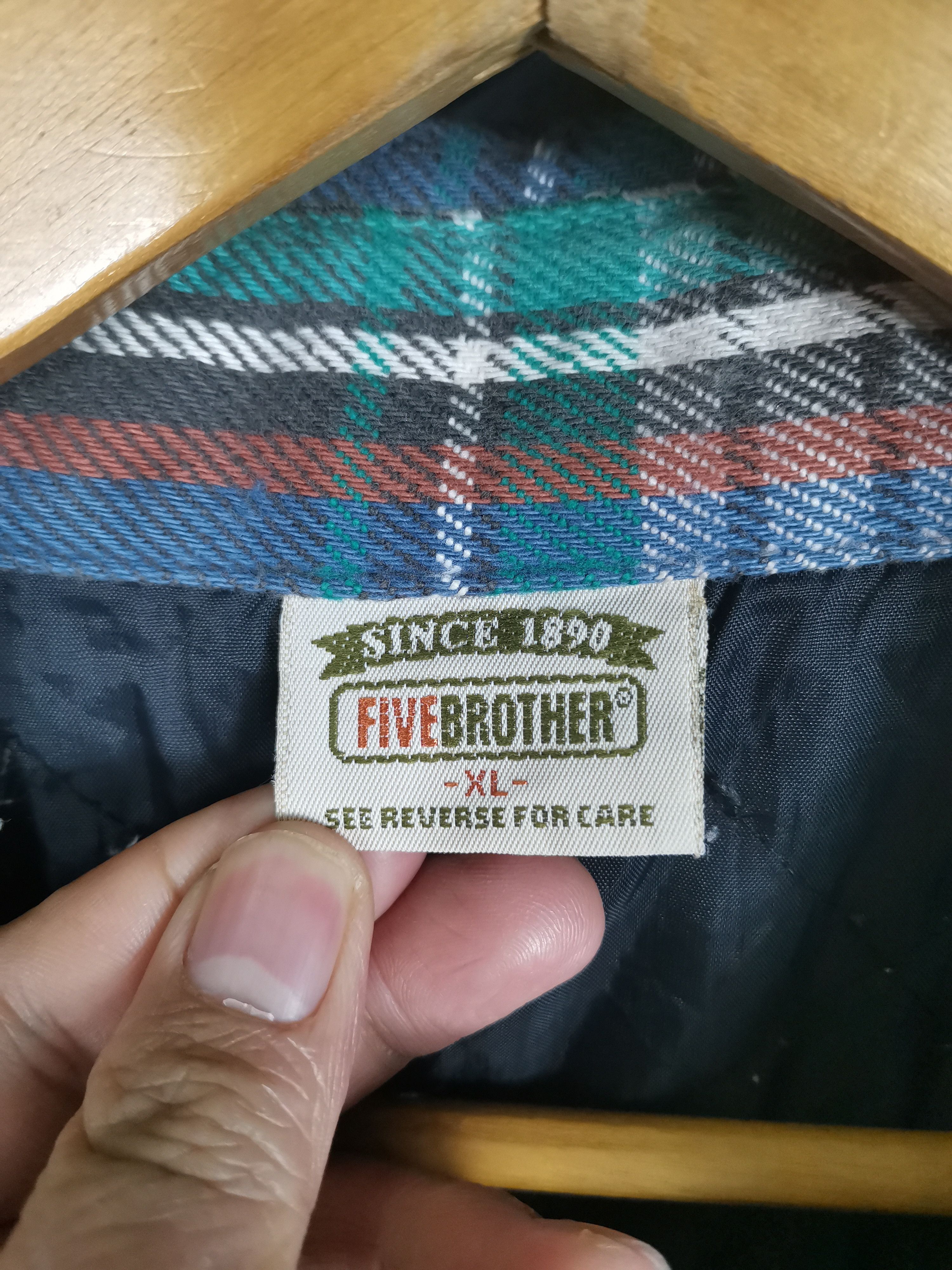 Japanese Brand Vintage Five Brother Plai Flannel Shirt Jacket Size US XL / EU 56 / 4 - 7 Thumbnail