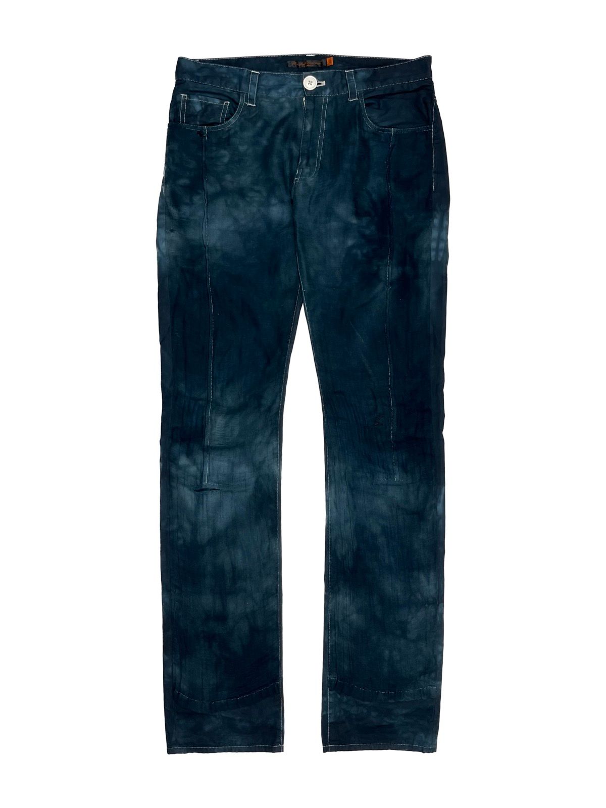 Pre-owned Undercover Ss06  Tale Of Zamiang Shirt Tie Dye Gauze Pants In Blue