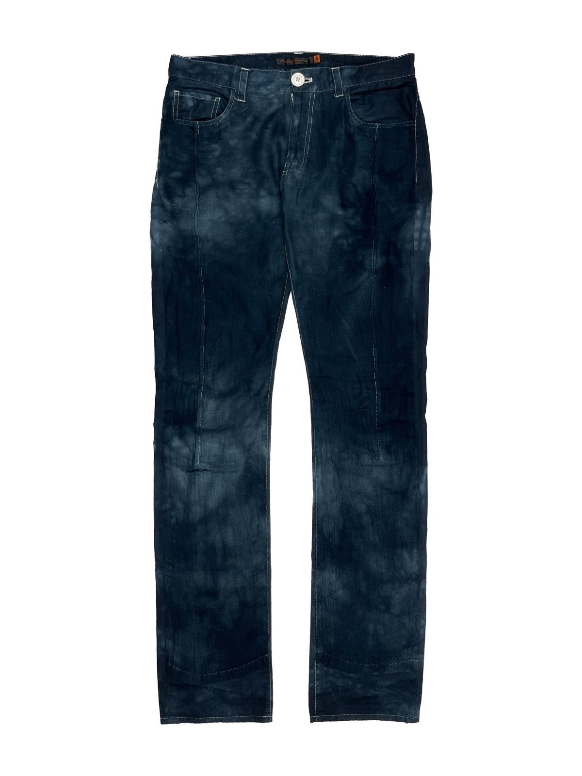 image of Ss06 Undercover Tale Of Zamiang Shirt Tie Dye Gauze Pants in Blue, Men's (Size 30)