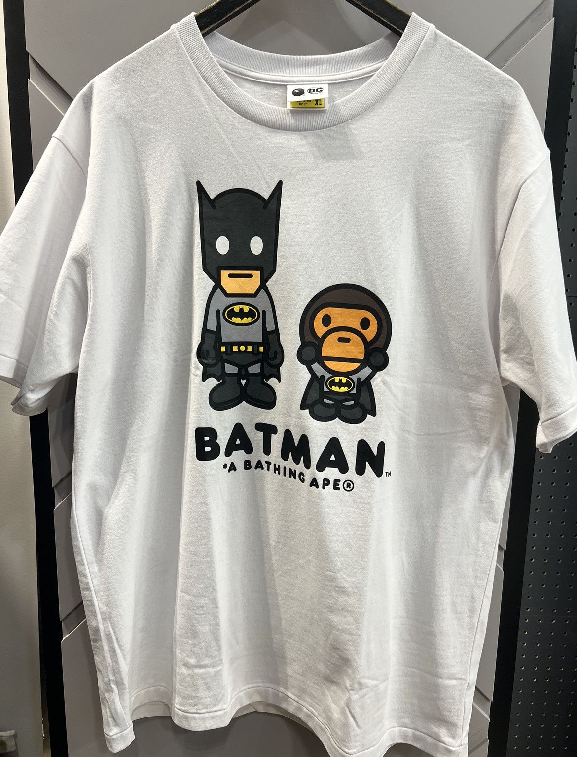 BAPE x DC Baby Milo Batman Relaxed Fit Tee White