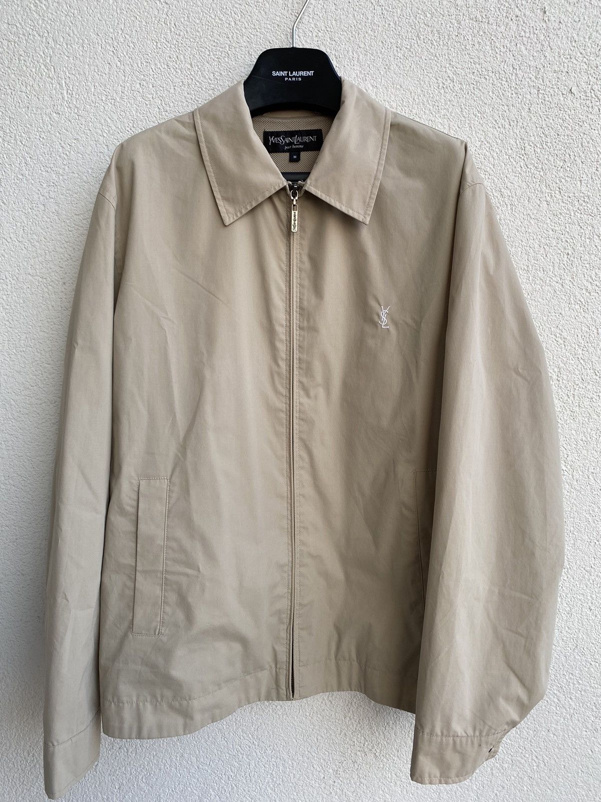 Yves Saint Laurent Beige YSL Jacket Classic Yves Saint Laurent Bomber Coach Size US M / EU 48-50 / 2 - 2 Thumbnail