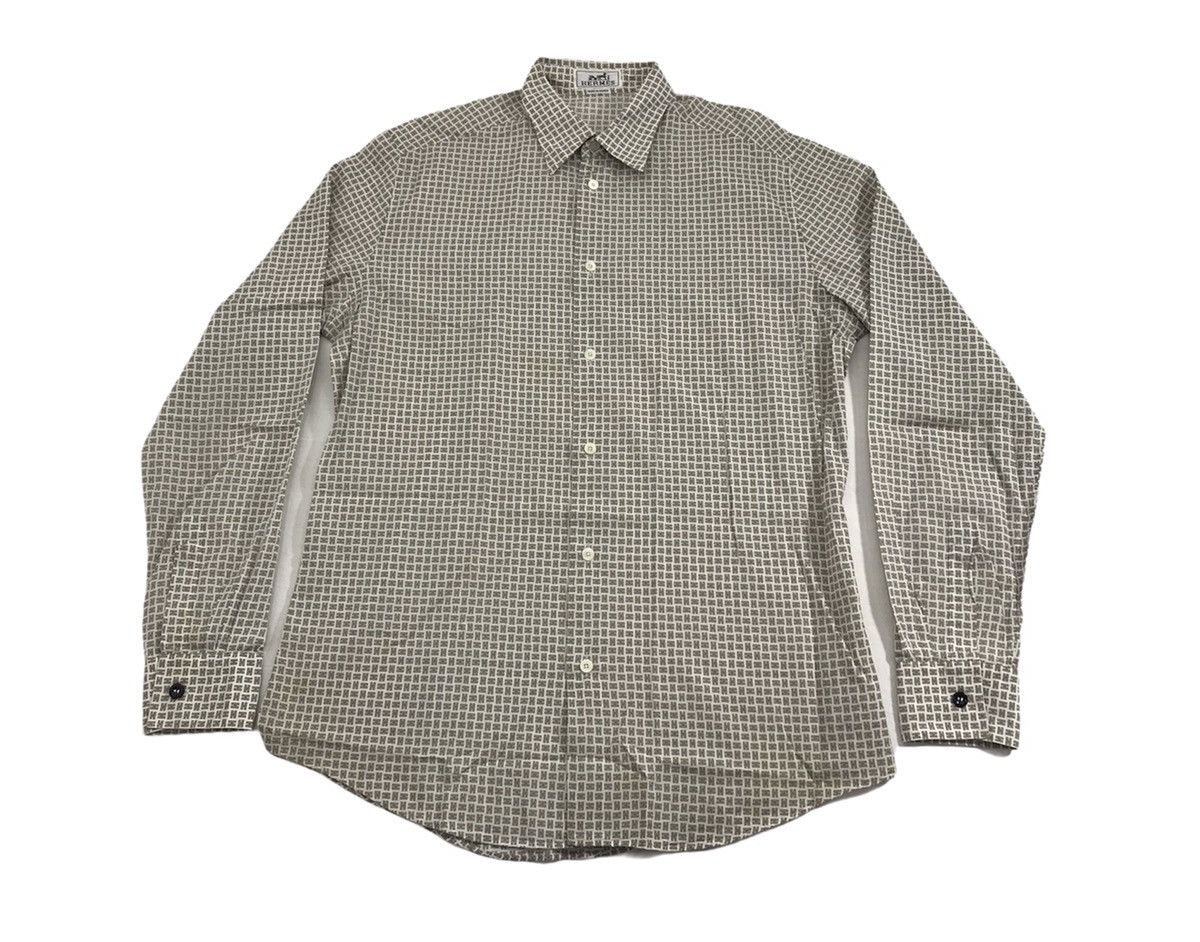 Hermes Auth Hermes Checkered Full print H LS Shirts Size US XS / EU 42 / 0 - 2 Thumbnail