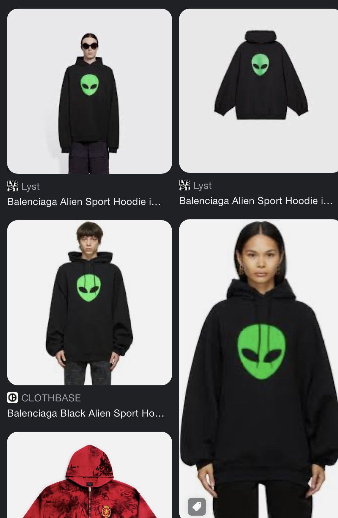 Balenciaga Balenciaga Alien Sport Hoodie Size US M / EU 48-50 / 2 - 6 Thumbnail