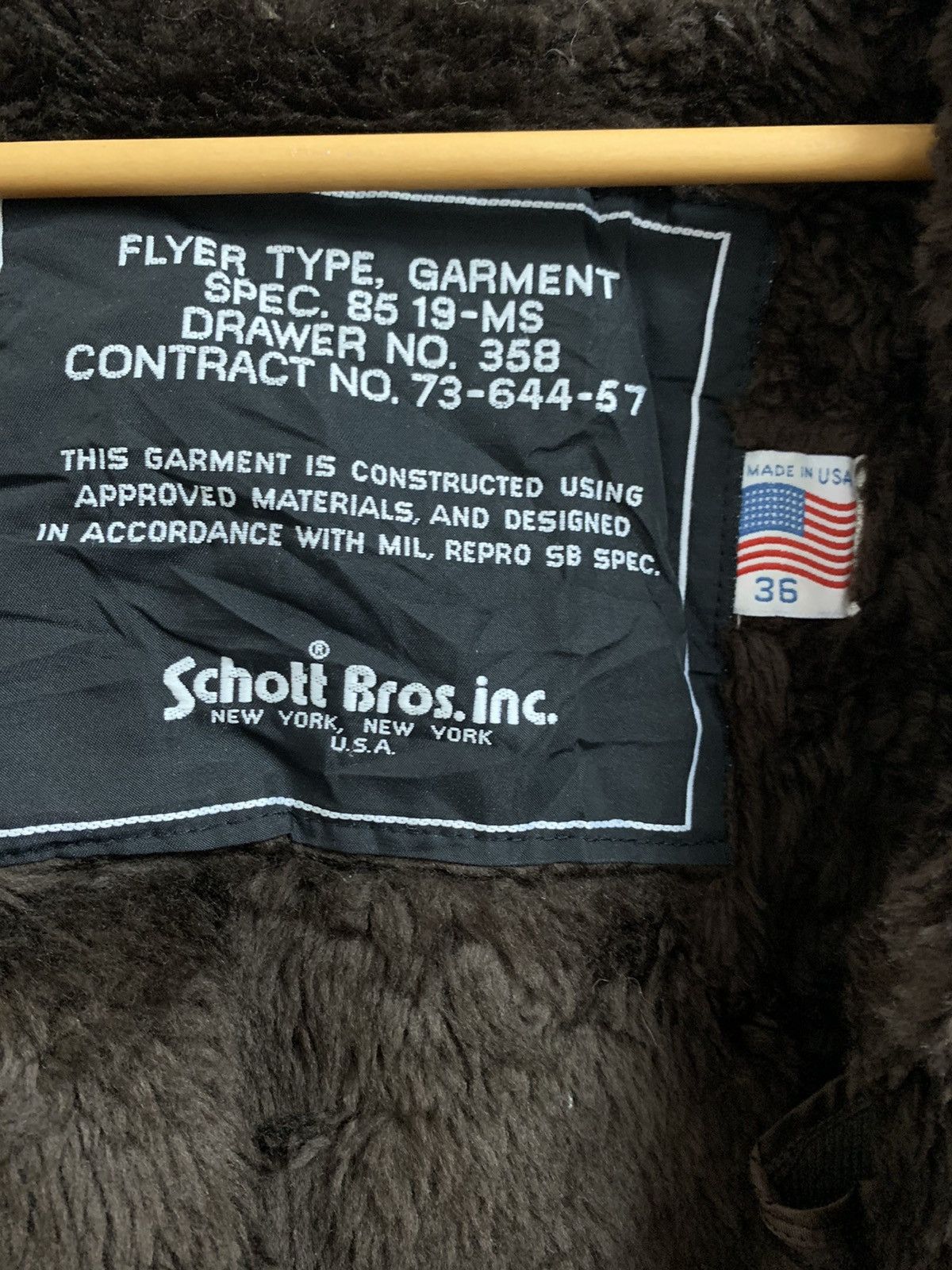 Schott 🔥Vintage SCHOTT NYC 233 Brown Leather Flight Jacket Size US S / EU 44-46 / 1 - 11 Thumbnail