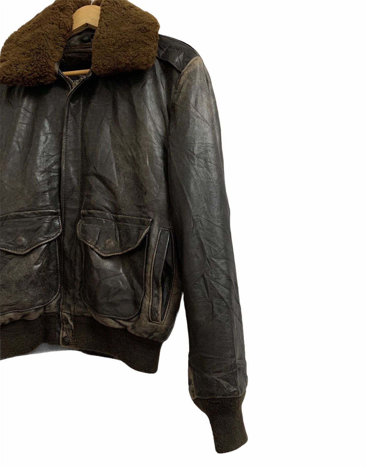 Schott 🔥Vintage SCHOTT NYC 233 Brown Leather Flight Jacket Size US S / EU 44-46 / 1 - 5 Thumbnail