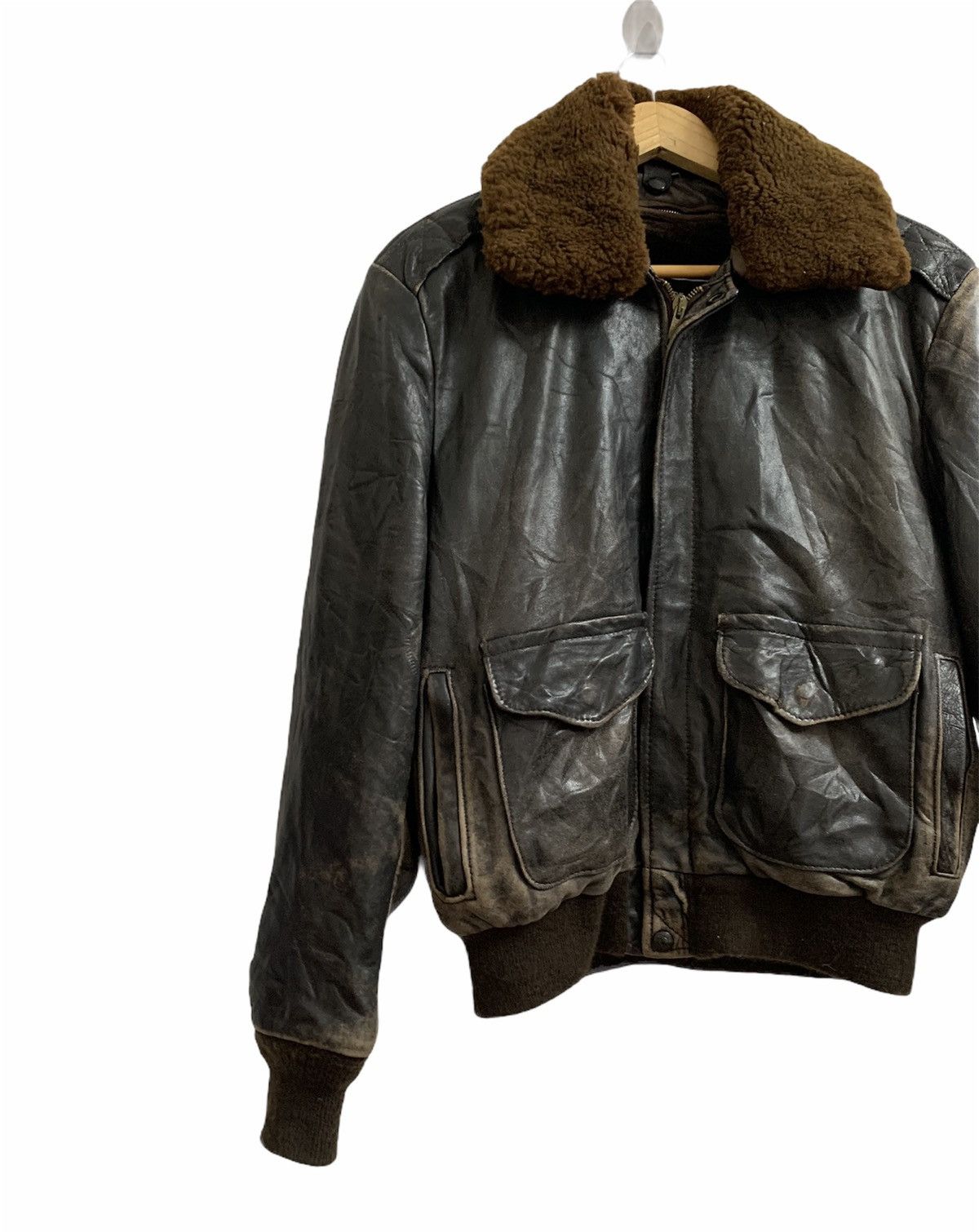 Schott 🔥Vintage SCHOTT NYC 233 Brown Leather Flight Jacket Size US S / EU 44-46 / 1 - 6 Thumbnail
