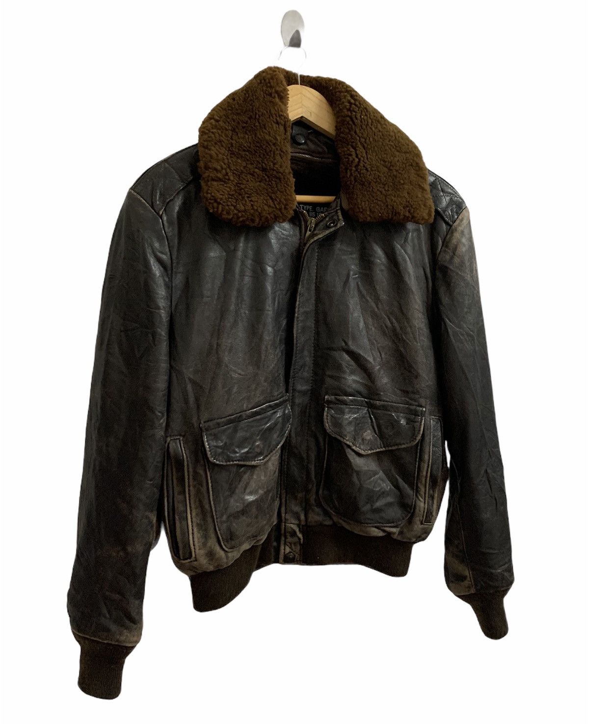 Schott 🔥Vintage SCHOTT NYC 233 Brown Leather Flight Jacket Size US S / EU 44-46 / 1 - 4 Thumbnail