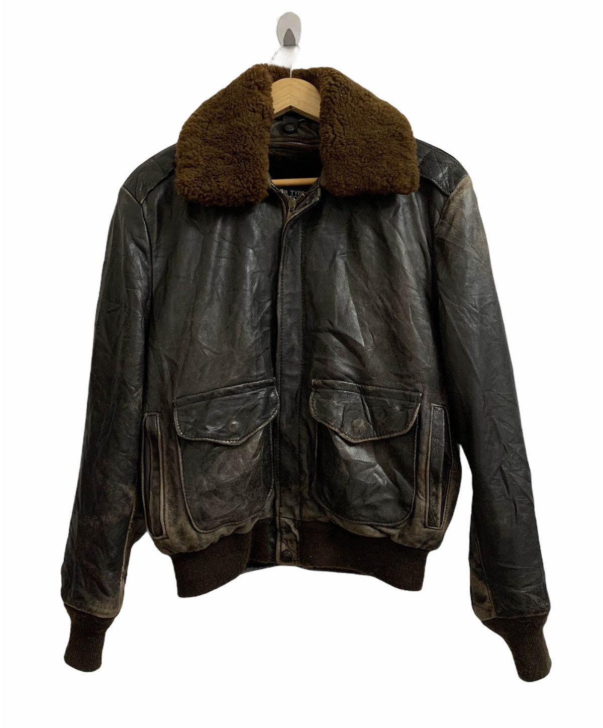 Schott 🔥Vintage SCHOTT NYC 233 Brown Leather Flight Jacket Size US S / EU 44-46 / 1 - 1 Thumbnail