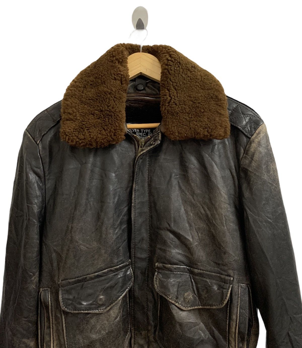 Schott 🔥Vintage SCHOTT NYC 233 Brown Leather Flight Jacket Size US S / EU 44-46 / 1 - 2 Thumbnail