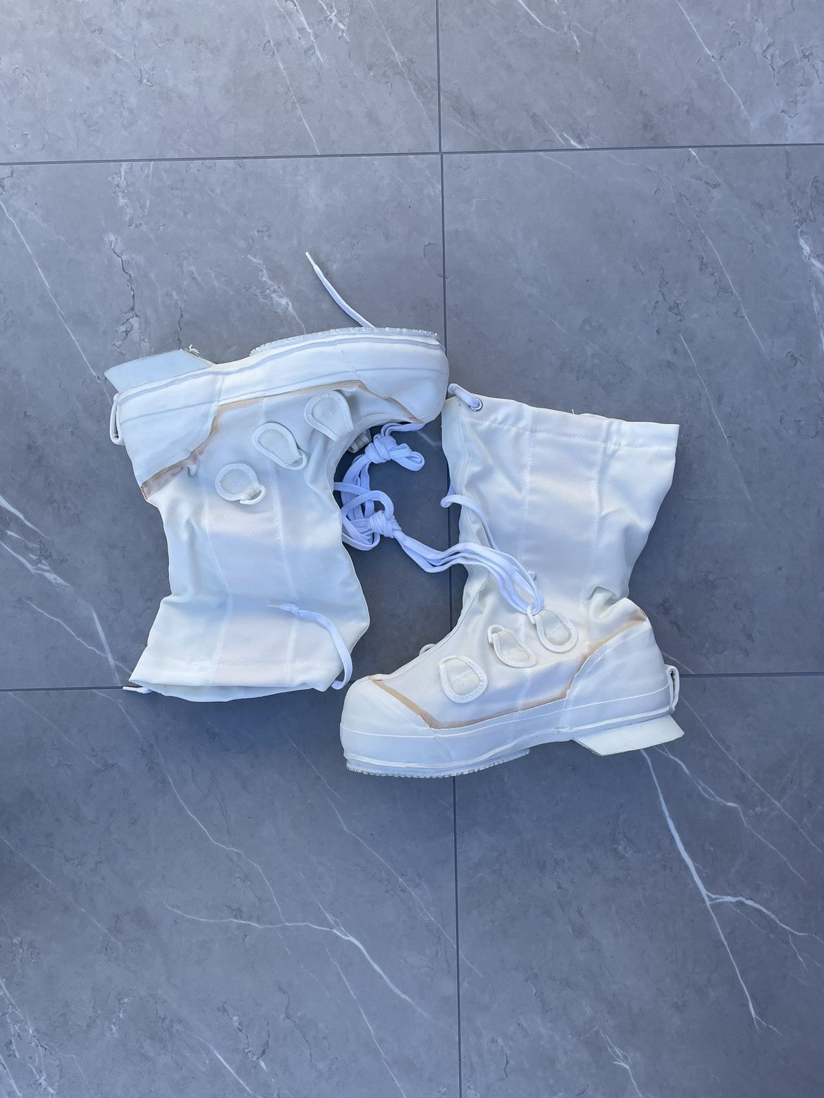 Vintage White Military Combat Boots