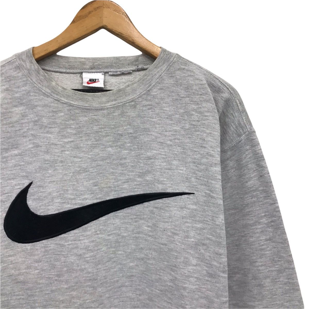 Nike × Vintage Vintage 90s Nike Swoosh Big Logo Sweatshirt Size US L / EU 52-54 / 3 - 4 Thumbnail