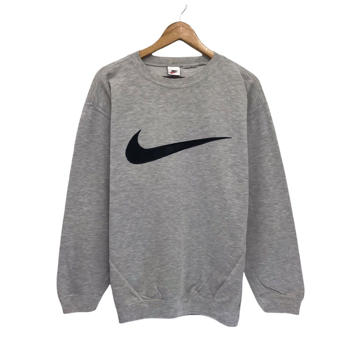 Nike × Vintage Vintage 90s Nike Swoosh Big Logo Sweatshirt Size US L / EU 52-54 / 3 - 1 Thumbnail