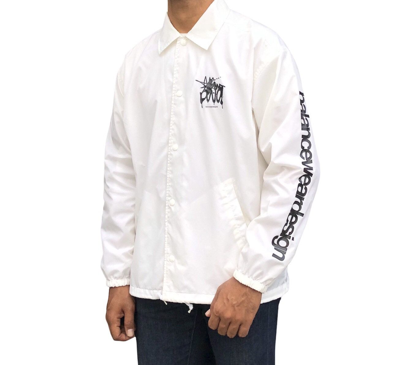 image of Vintage Balance Wear Design Disaniversity Jacket in White, Men's (Size Medium)