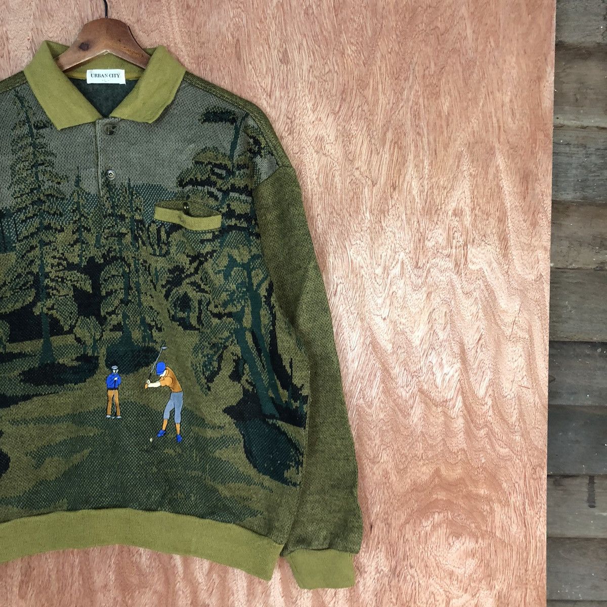 Vintage Urban City golf jungle vintage sweatshirt Knitwear #c906 Size US M / EU 48-50 / 2 - 5 Thumbnail