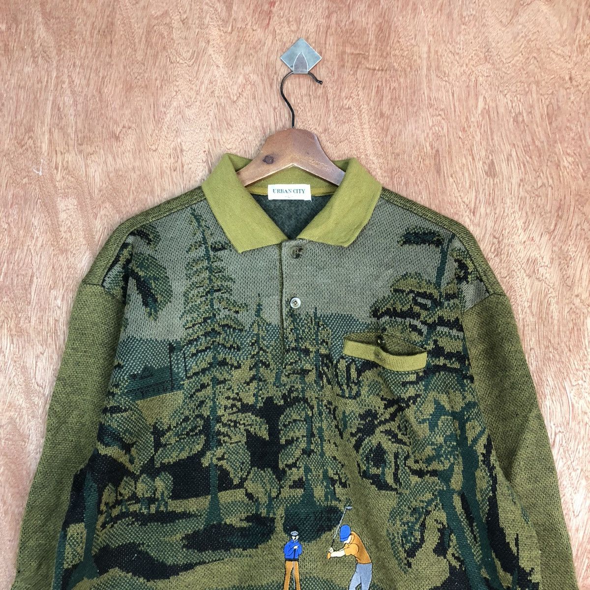 Vintage Urban City golf jungle vintage sweatshirt Knitwear #c906 Size US M / EU 48-50 / 2 - 9 Thumbnail
