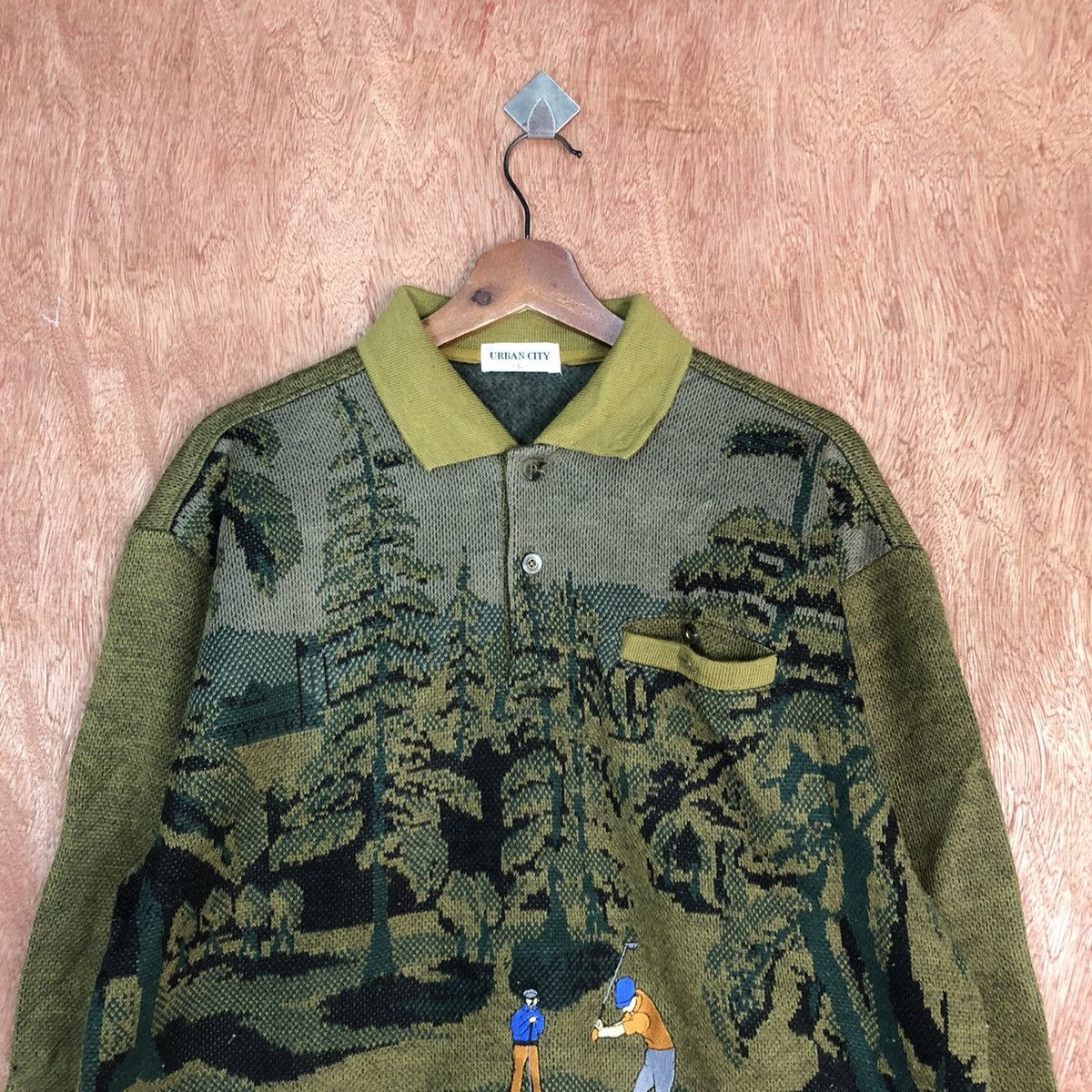 Vintage Urban City golf jungle vintage sweatshirt Knitwear #c906 Size US M / EU 48-50 / 2 - 2 Thumbnail