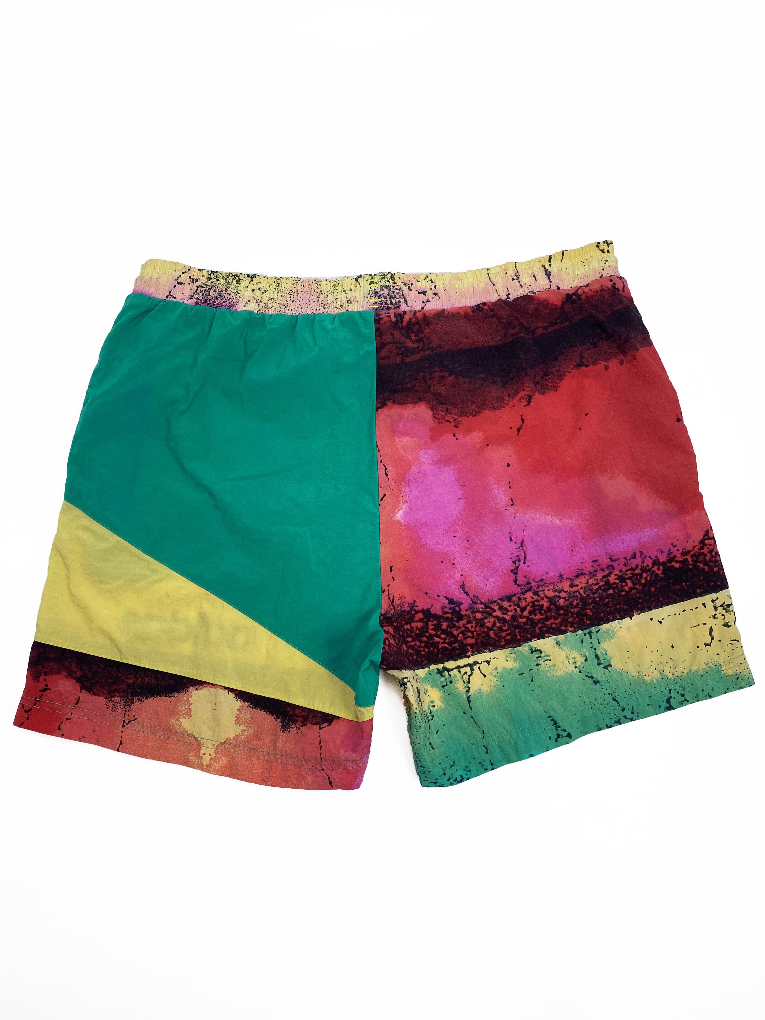 Adidas × Vintage Adidas 90s Vintage Printed Nylon Shorts Trunks Size US 34 / EU 50 - 2 Thumbnail
